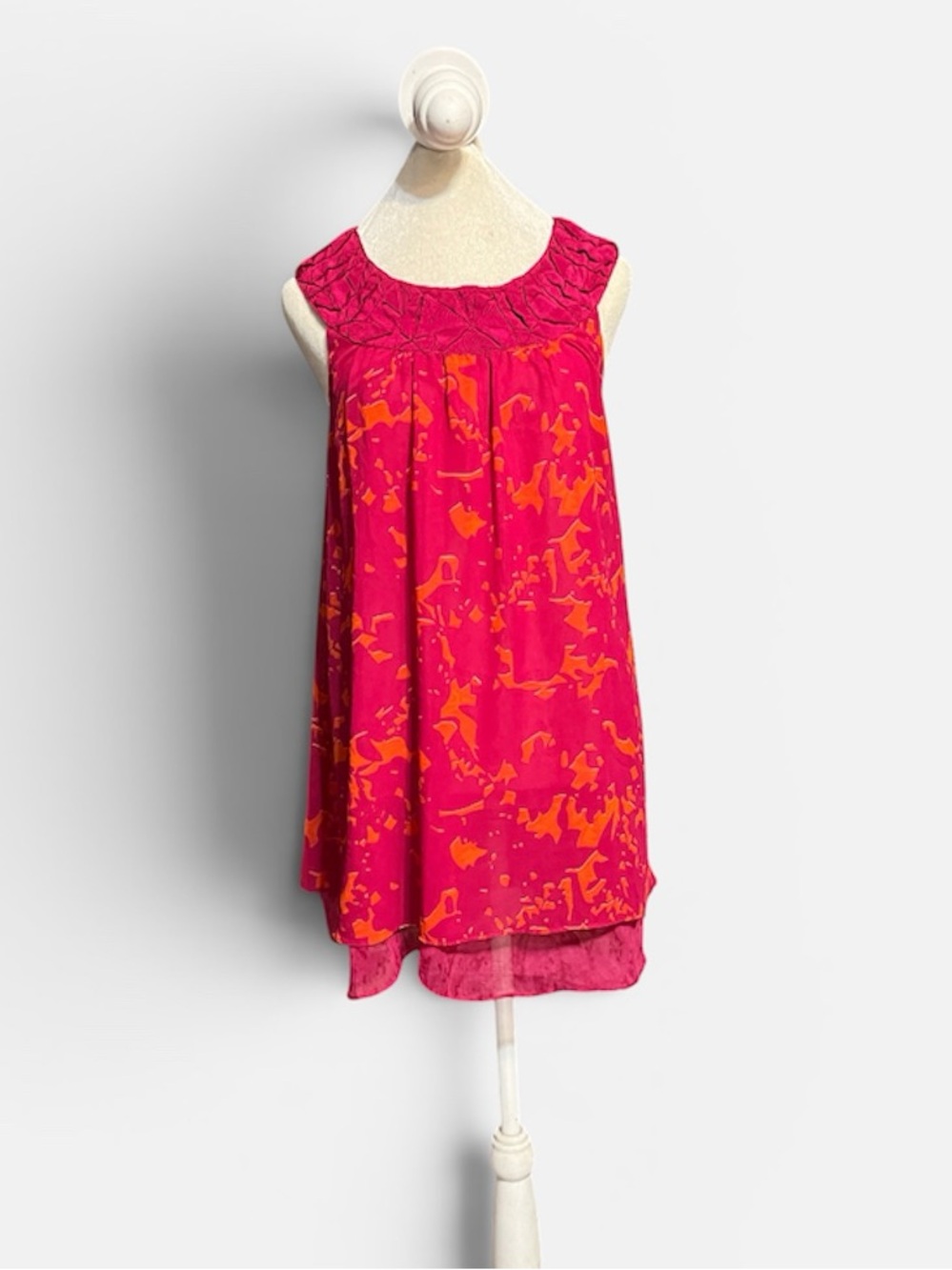 CAbi Origami Tunic Sleeveless Tunic in Pink/Orange Sz Small